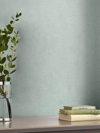 Laura Ashley Midnight Seaspray Blue Plain Textured 10M Wallpaper