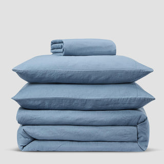 Laura Ashley Dusk Blue Linen Blend Duvet Cover