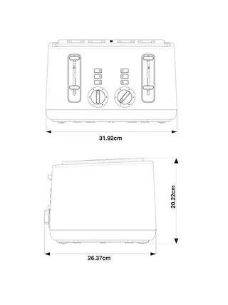 Black Bronx 4 Slice Toaster