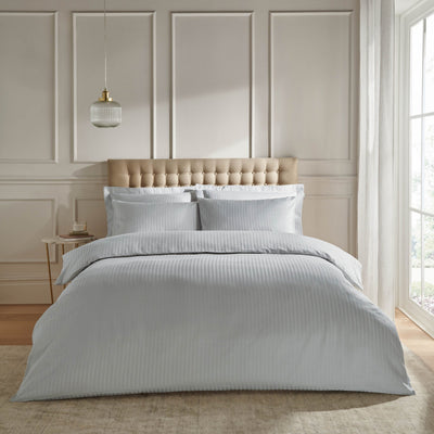 300 Thread Count Satin Stripe Duvet Cover Set - Grey – Laura Ashley UK