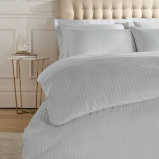 300 Thread Count Satin Stripe Duvet Cover Set - Grey – Laura Ashley UK