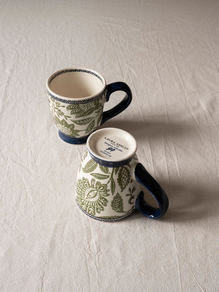 Laura Ashley Set of 2 Green Hedingham Small Mugs