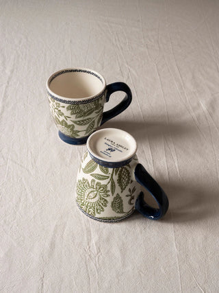 Laura Ashley Set of 2 Green Hedingham Small Mugs