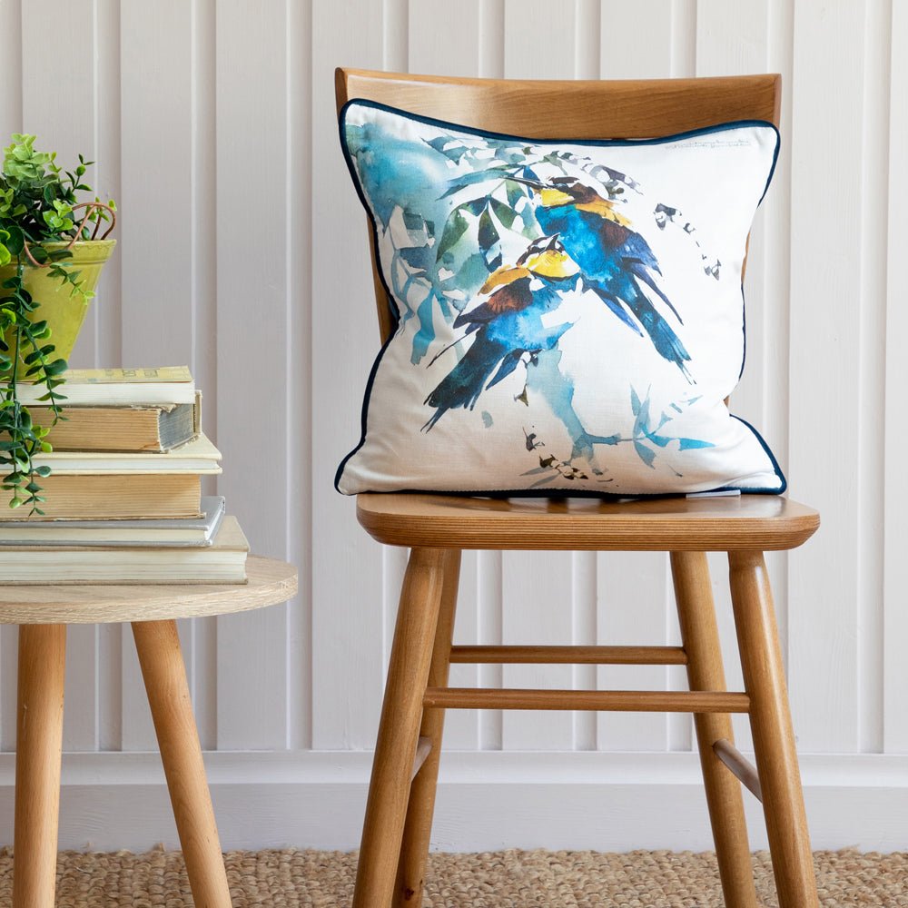 Laura Ashley Avalon Printed Feather Cushion Azure