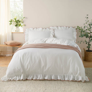 Laura Ashley Blousey Cotton Ruffle Duvet Cover Set Pink
