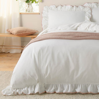 Laura Ashley Blousey Cotton Ruffle Duvet Cover Set Pink