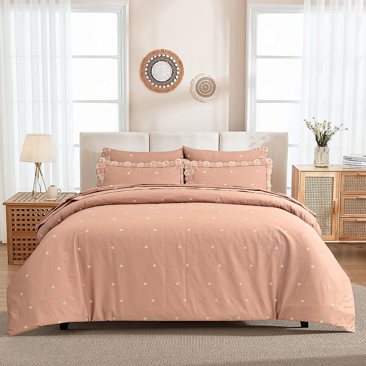 Embroidered Cotton Bed Sheet Set BS-442B
