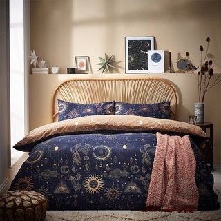 Laura Ashley Constellation Celestial Duvet Cover Set Gold