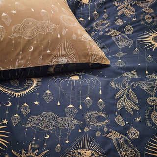 Laura Ashley Constellation Celestial Duvet Cover Set Gold