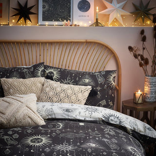 Laura Ashley Constellation Celestial Duvet Cover Set Charcoal