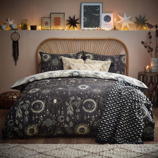 Laura Ashley Constellation Celestial Duvet Cover Set Charcoal