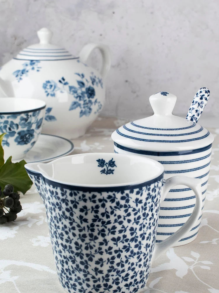 Laura Ashley Blue Blueprint Collectables Milk &amp; Sugar Set