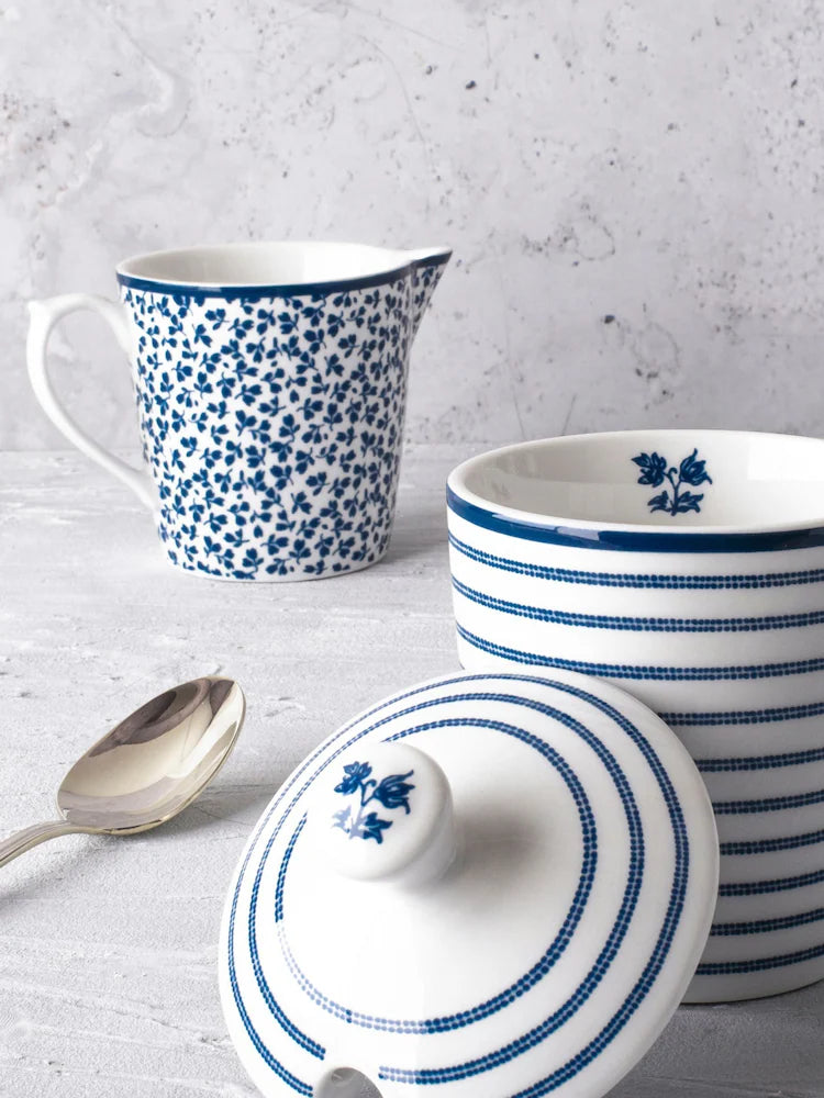 Laura Ashley Blue Blueprint Collectables Milk &amp; Sugar Set