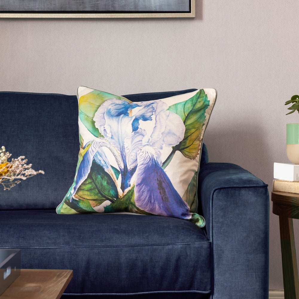 Laura Ashley Darwen Printed Feather Cushion Cornflower