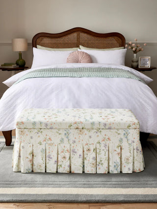Laura Ashley Wild Meadow Chalk Pink Fifield Storage Ottoman Bench