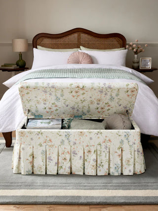 Laura Ashley Wild Meadow Chalk Pink Fifield Storage Ottoman Bench