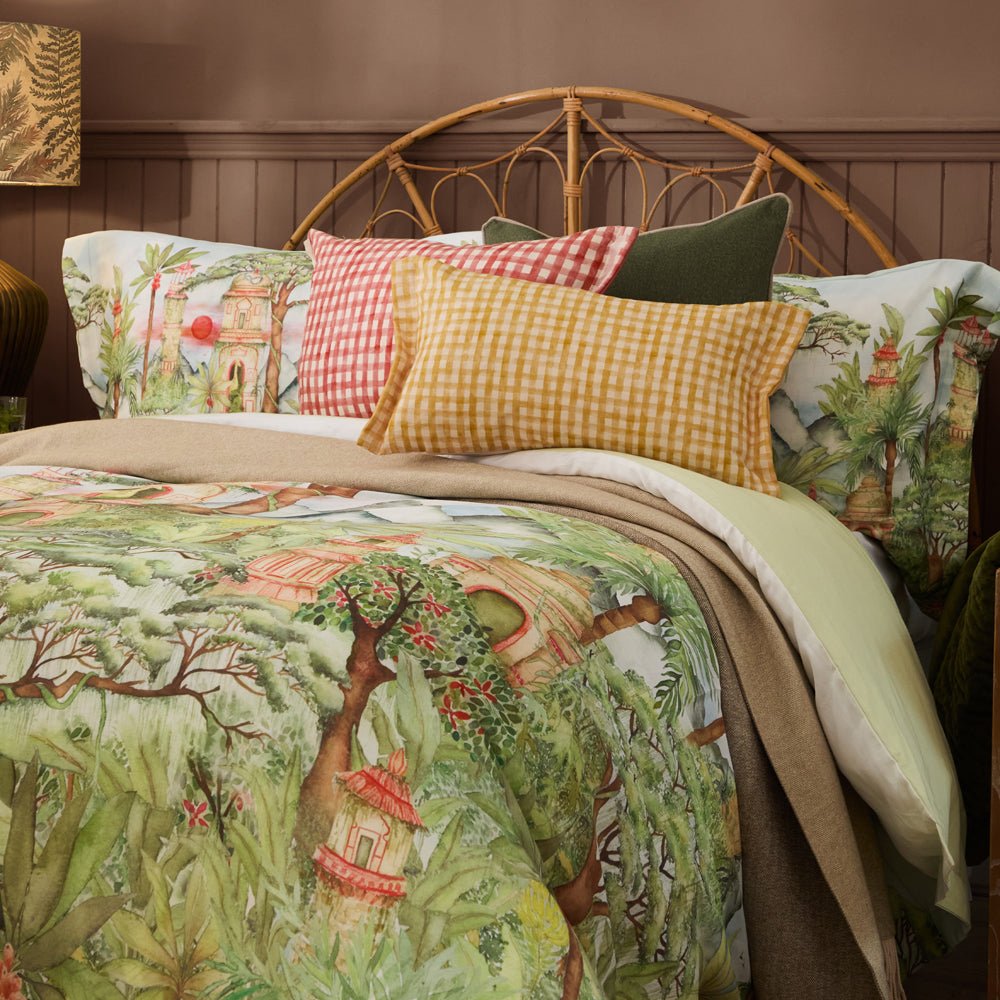 Laura Ashley Eden Ruins Printed Duvet Cover Set Green