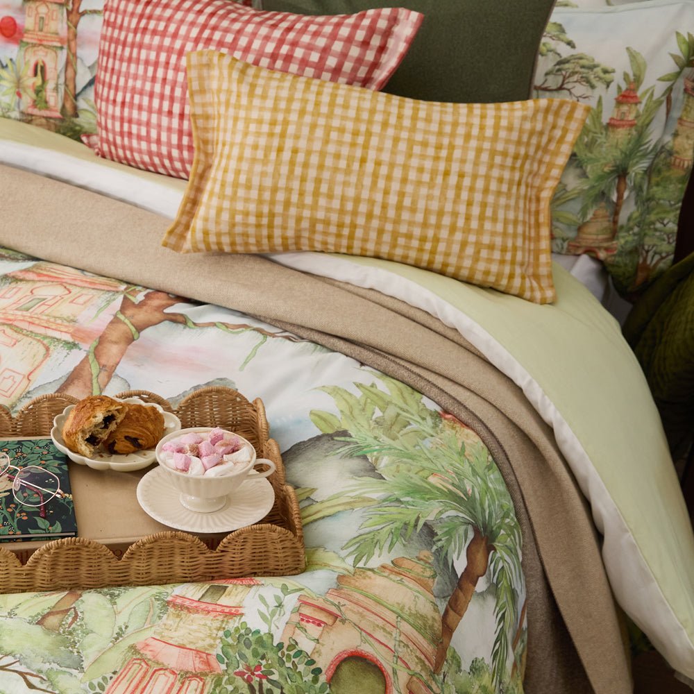 Laura Ashley Eden Ruins Printed Duvet Cover Set Green