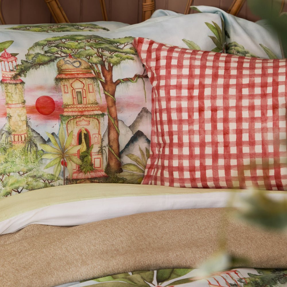 Laura Ashley Eden Ruins Printed Duvet Cover Set Green