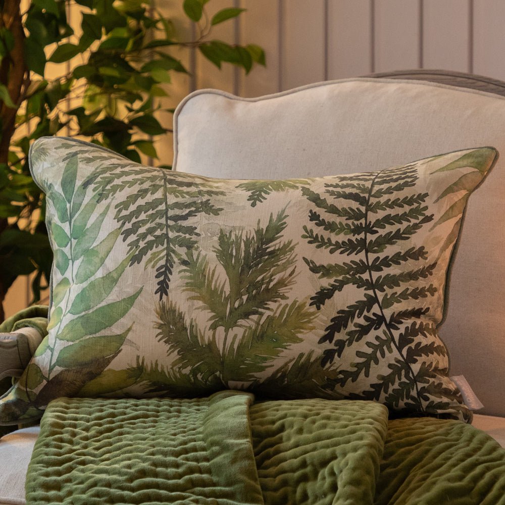Laura Ashley Elowen Printed Piped Cushion Linen