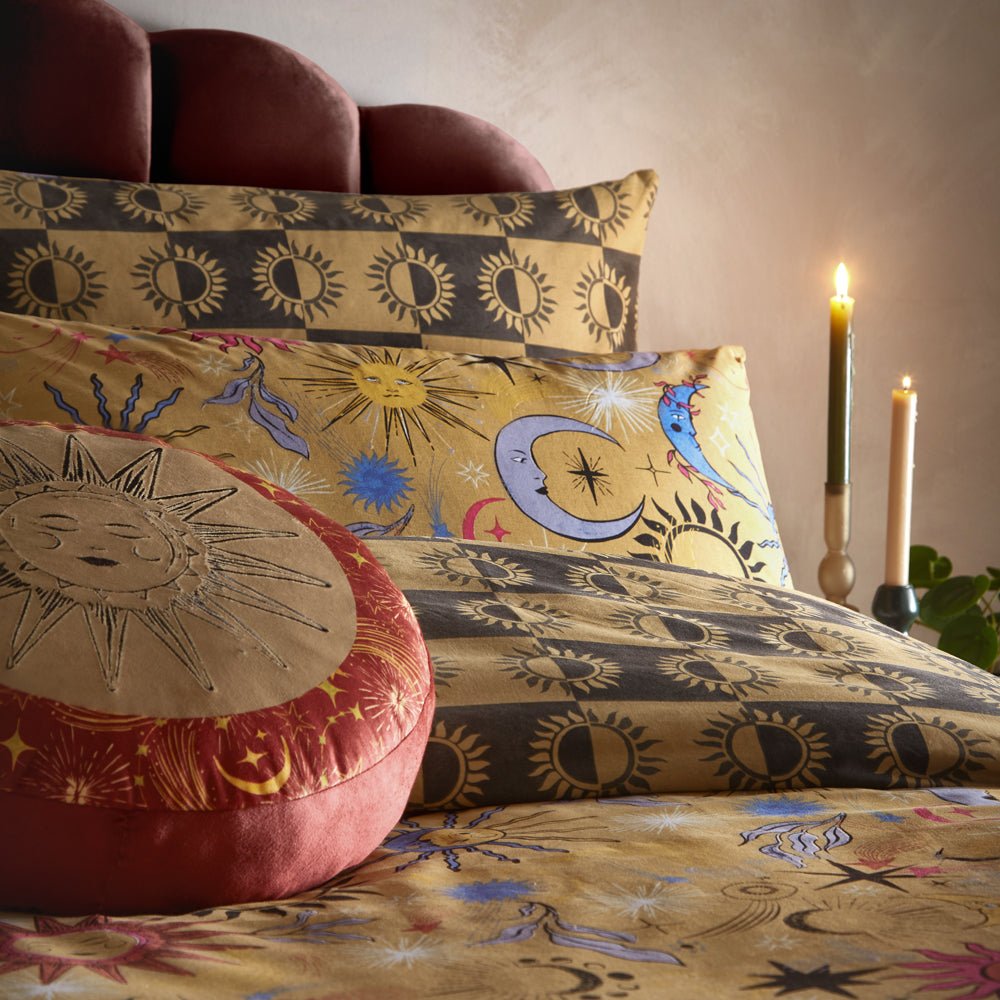 Laura Ashley Ethereal Star Reversible Duvet Cover Set Gold Dust