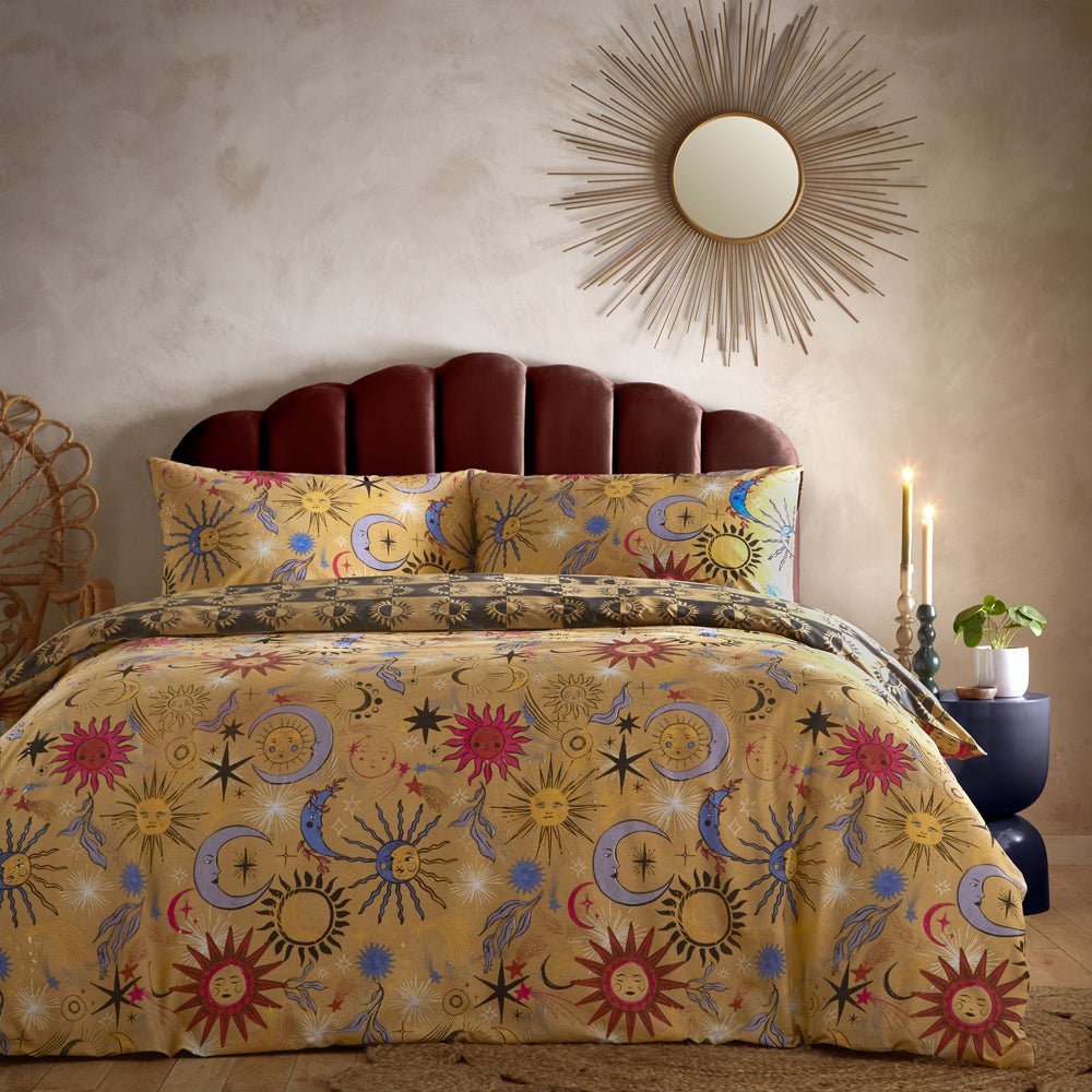Laura Ashley Ethereal Star Reversible Duvet Cover Set Gold Dust