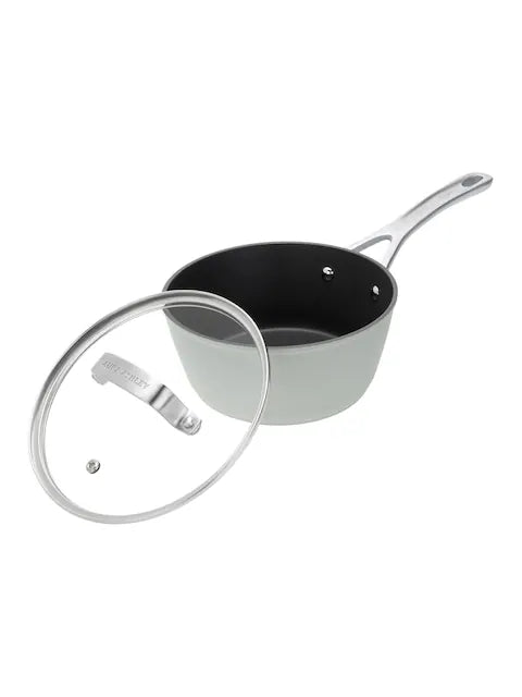 Laura Ashley Sage Leaf 18cm Superior Non Stick Saucepan and Glass Lid