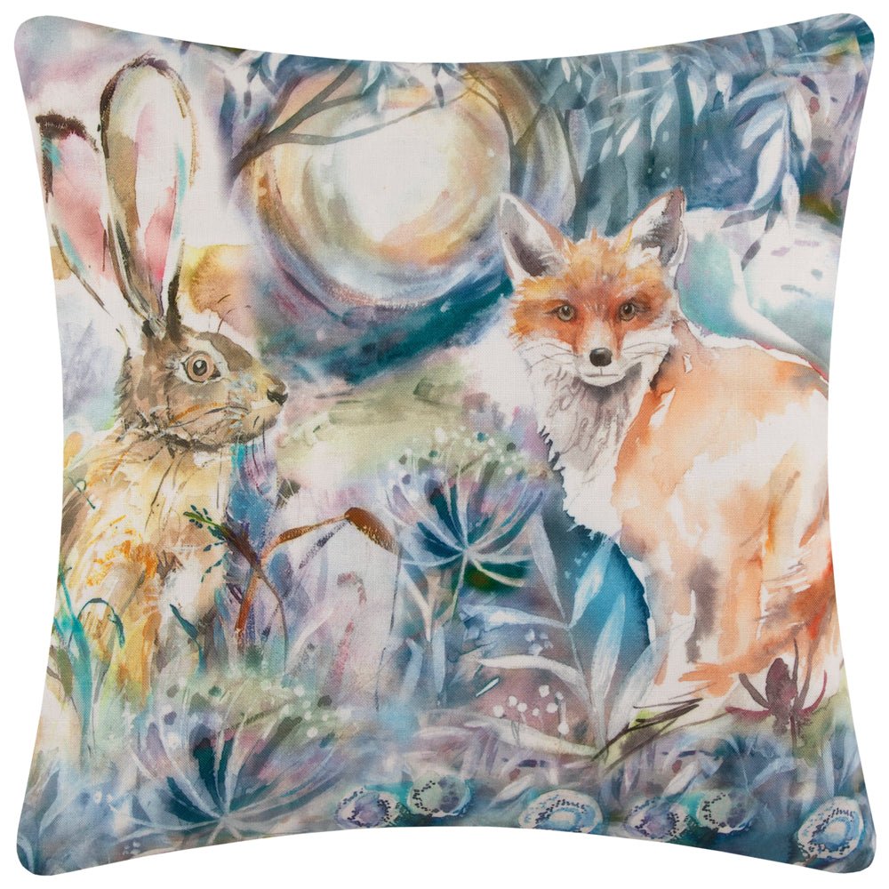 Laura Ashley Fox And Hare Outdoor Cushion True Blue