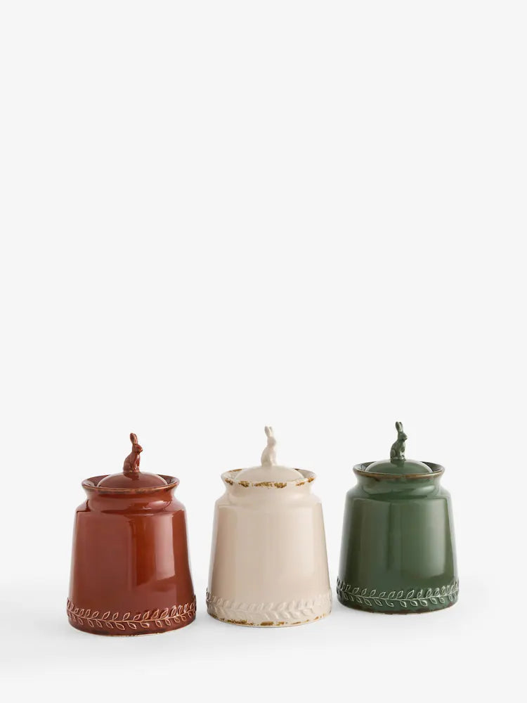 Laura Ashley Set of 3 Multi Hare Canisters