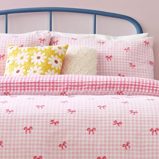 Gingham Bows Printed Duvet Cover Set by Laura Ashley