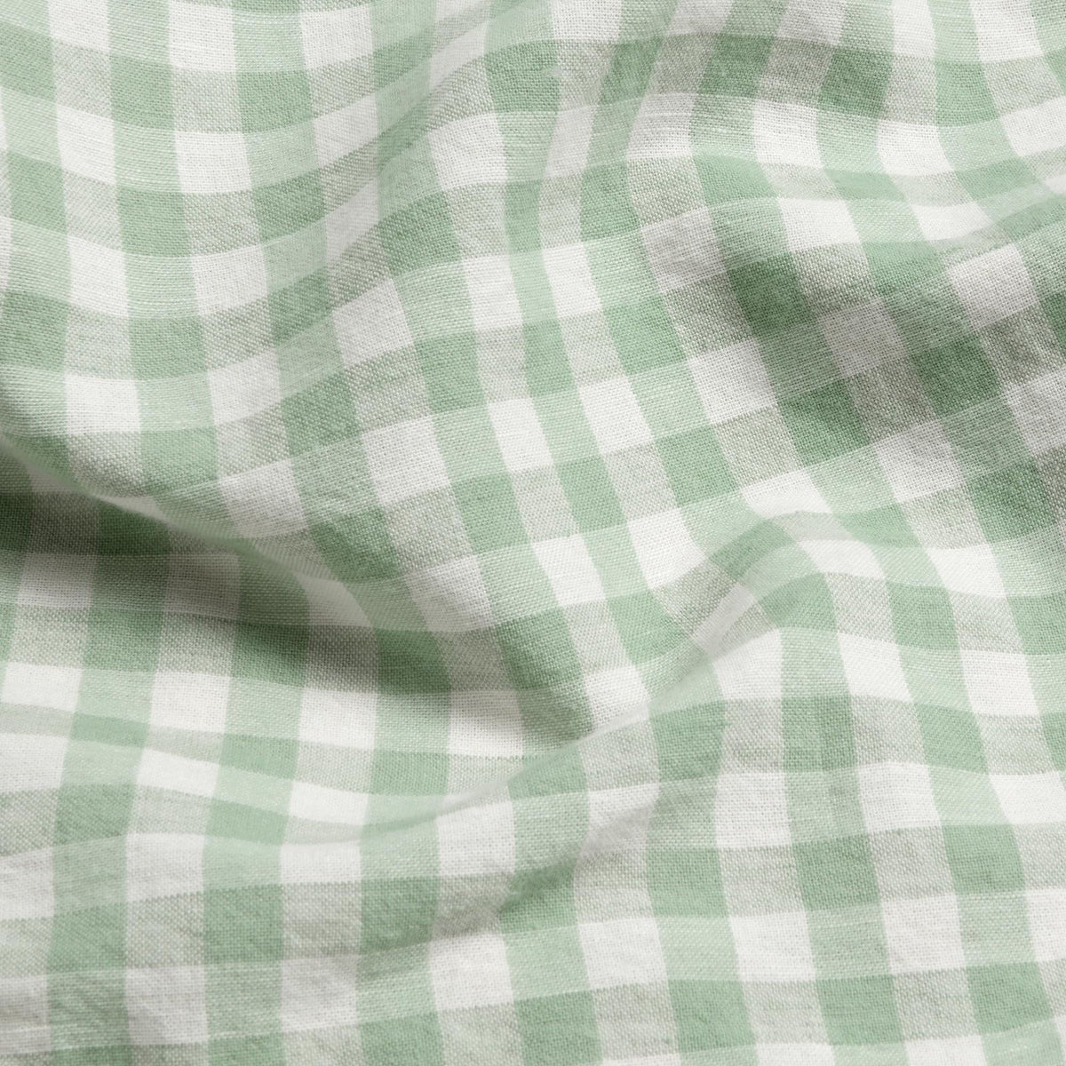 Sage Green Gingham Linen Blend Duvet Cover by Laura Ashley
