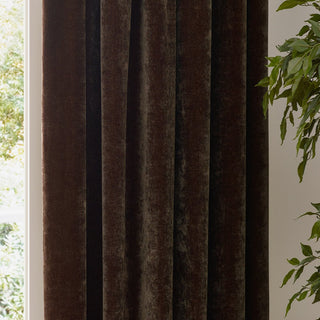 Laura Ashley Chenille Velvet Room Darkening Pencil Pleat Curtains