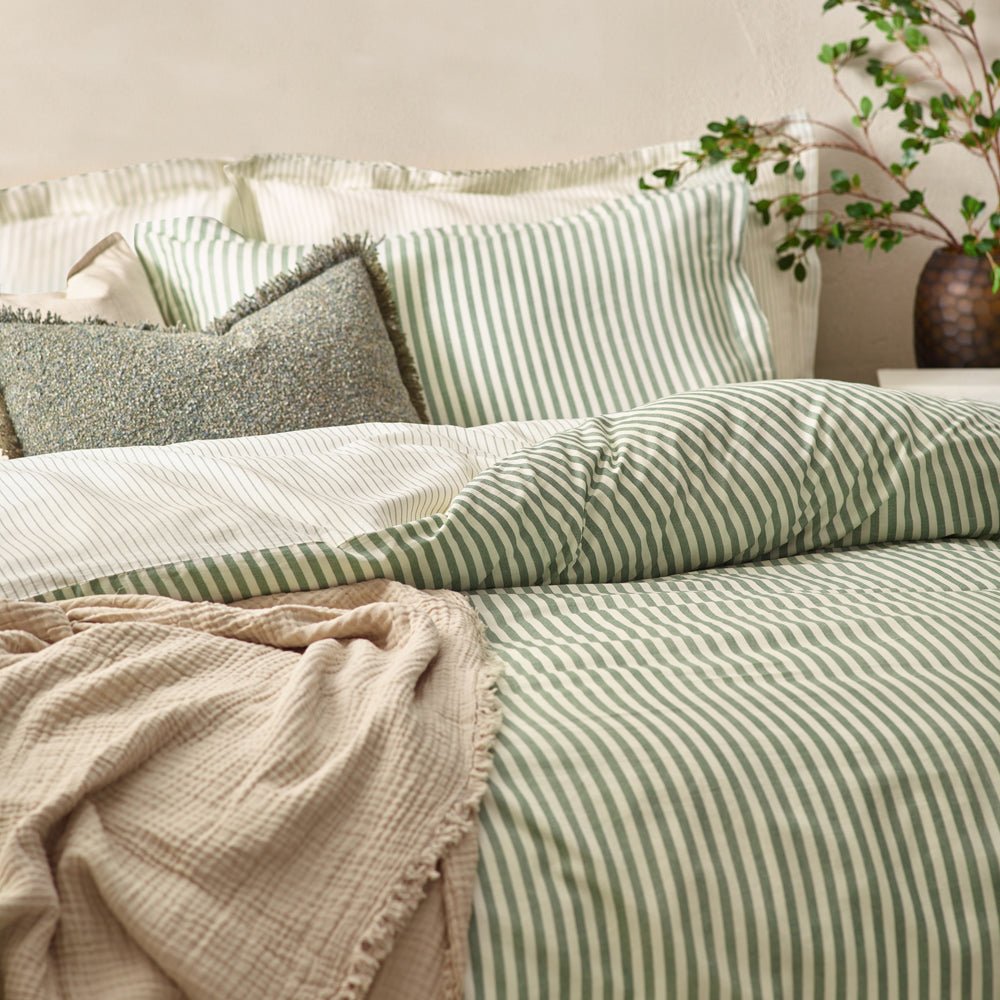 Hebden Mélange Stripe 100% Cotton Duvet Cover by Laura Ashley