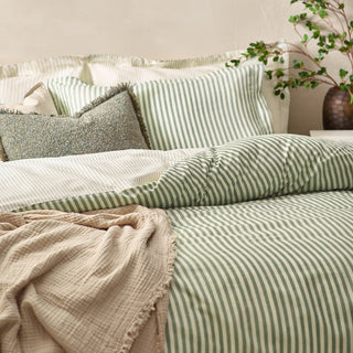 Hebden Mélange Stripe 100% Cotton Duvet Cover by Laura Ashley