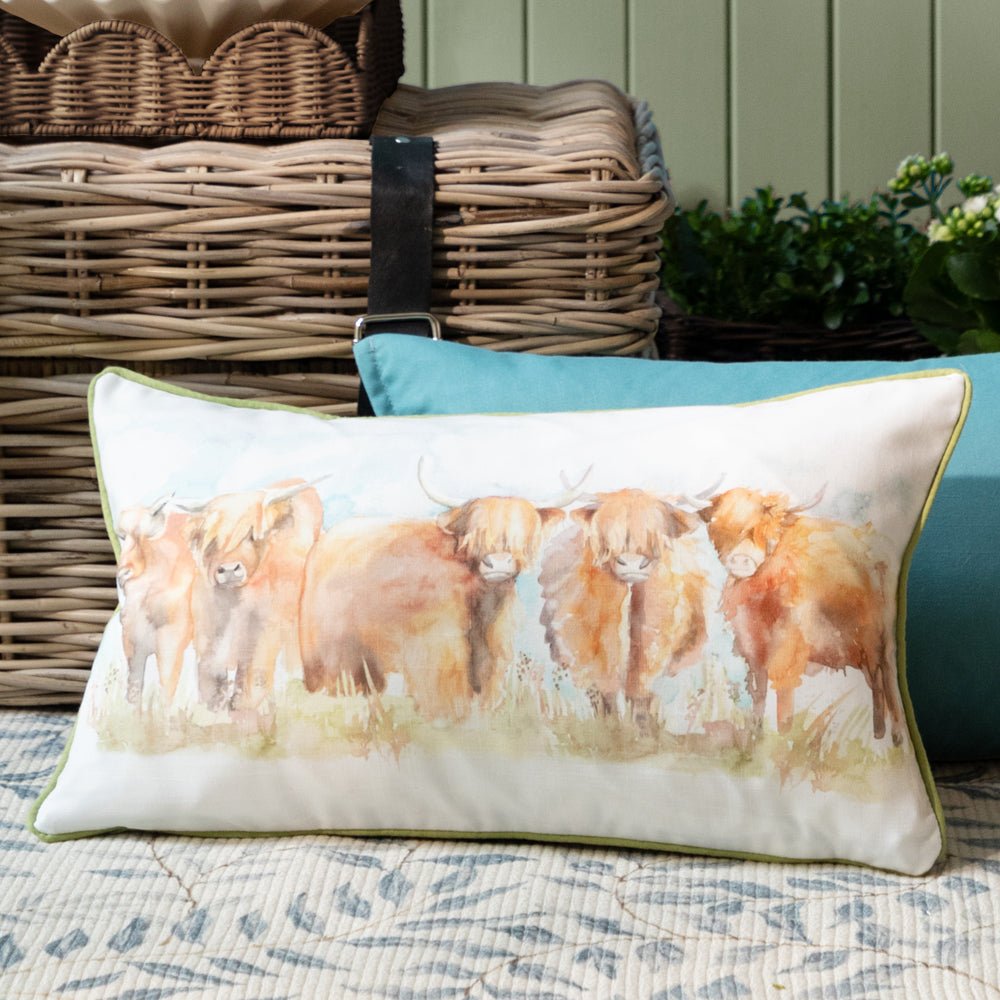 Laura Ashley Highland Outdoor Cushion Orange Manchester