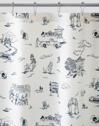Laura Ashley Hill Valley Toile Shower Curtain