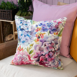 Laura Ashley Hydrangea Outdoor Cushion Purple Cambridge
