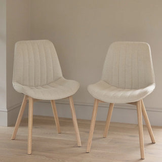 Whitewash Extending Dining Table Set - 9 Seater - Bella Light Beige Boucle Dining Chairs - Whitewash Legs