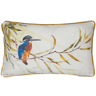 Laura Ashley Kingfisher Printed Feather Cushion Evergreen