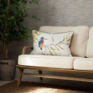 Laura Ashley Kingfisher Printed Feather Cushion Evergreen