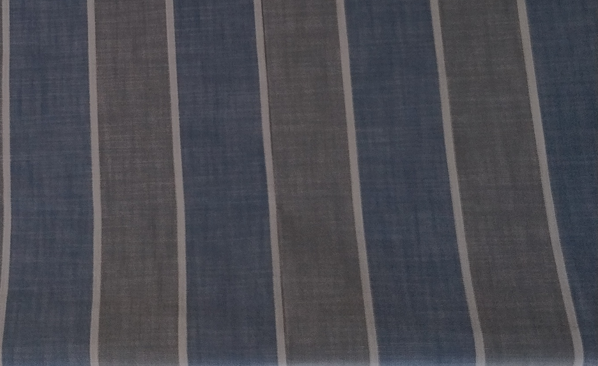 LAURA ASHLEY Classic Slate Blue &amp; Grey Striped Fabric