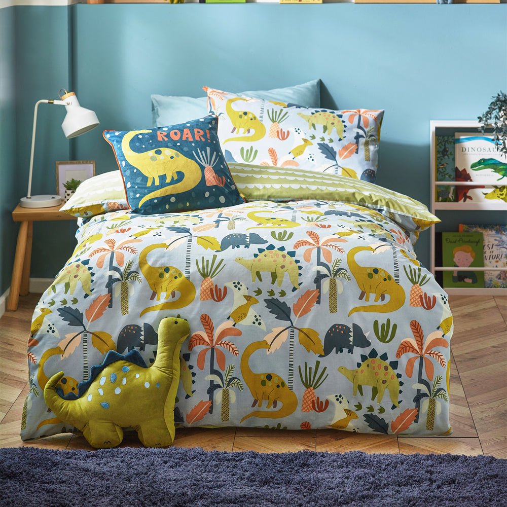Laura Ashley Little Dinos Scandi Duvet Cover Set Blue