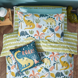 Laura Ashley Little Dinos Scandi Duvet Cover Set Blue