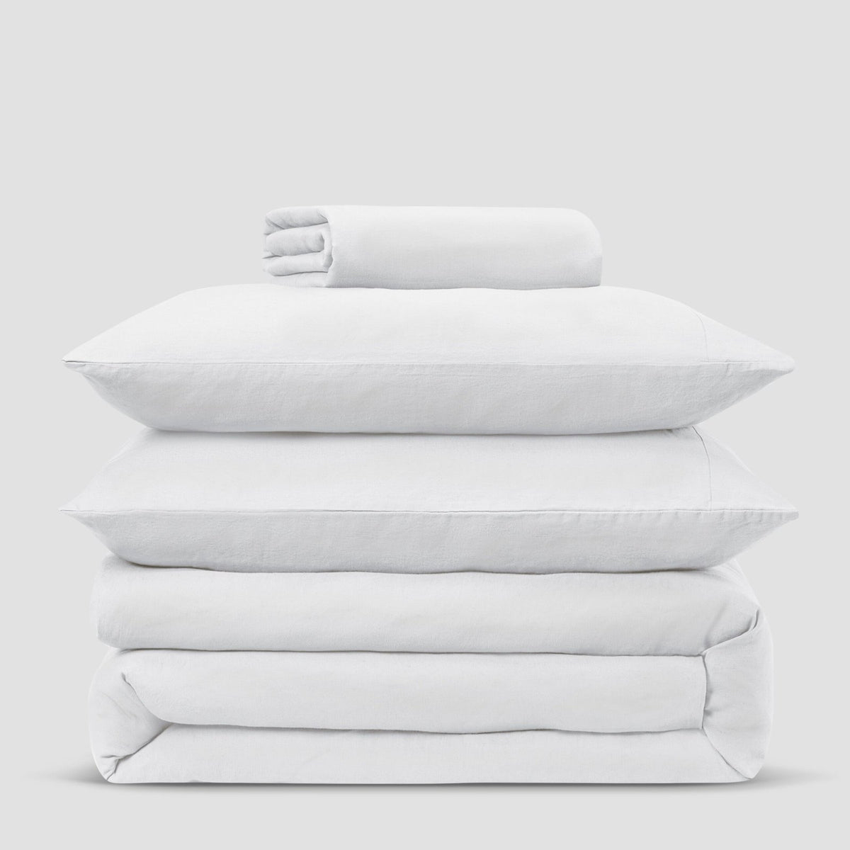 White Linen Blend Duvet Cover by Laura Ashley