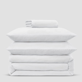 White Linen Blend Duvet Cover by Laura Ashley
