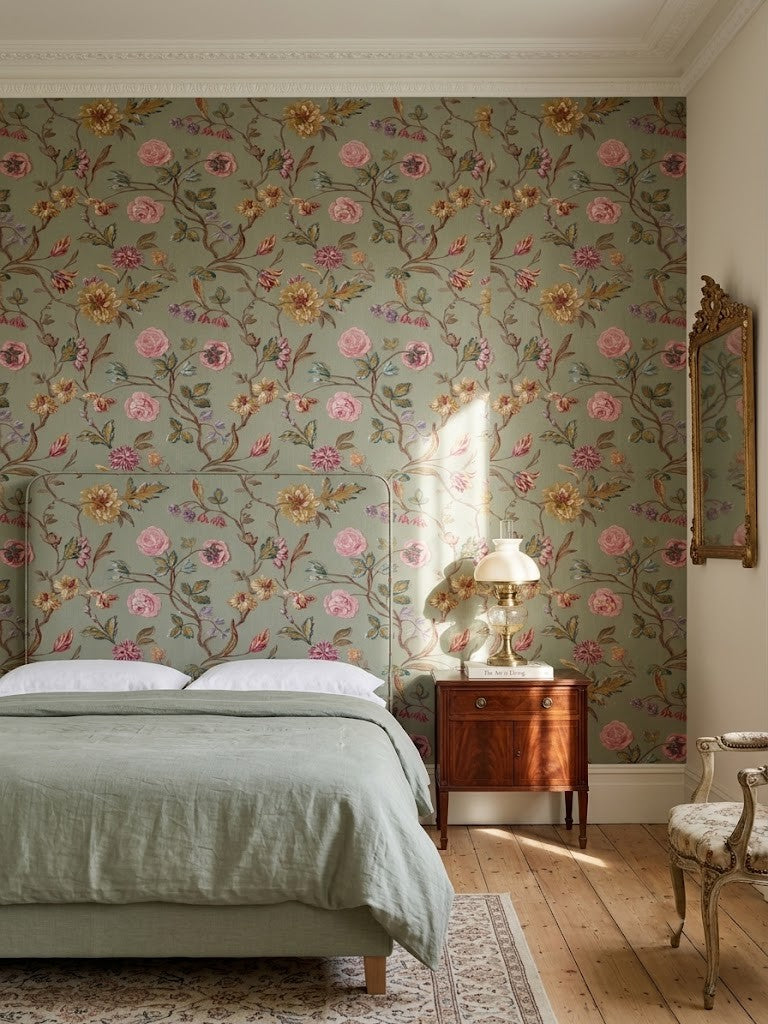 Lingmell Trail Green fabric By Laura Ashley
