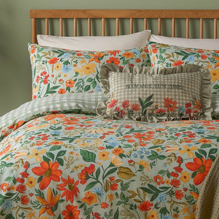 Laura Ashley Meadow Haze Printed Duvet Cover Set Green