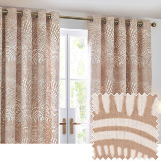Laura Ashley Nola Abstract Room Darkening Curtains Oat
