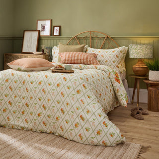 Laura Ashley Peach Harvest Printed Duvet Cover Set Orange