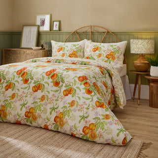 Laura Ashley Peach Harvest Printed Duvet Cover Set Orange